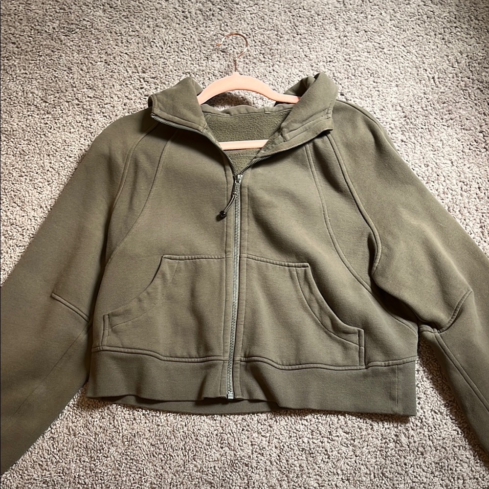Lululemon Khaki Green Oversized Scuba - rarely worn but no tags